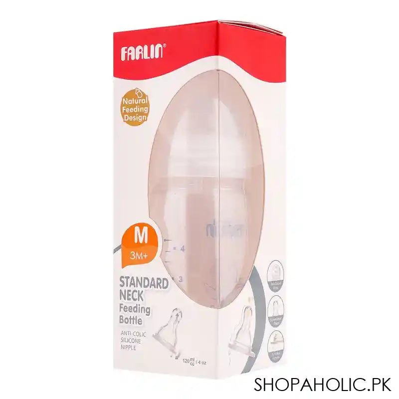 Farlin Anti-Colic Standard Neck Feeding Bottle, 3m+, 120ml, TOP-848 - Image 5