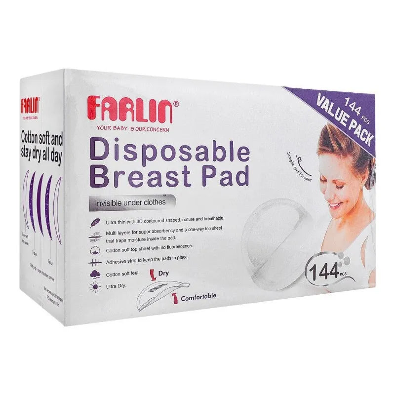 farlin disposable breast pads, 144 pack, bf 634a 2 main image