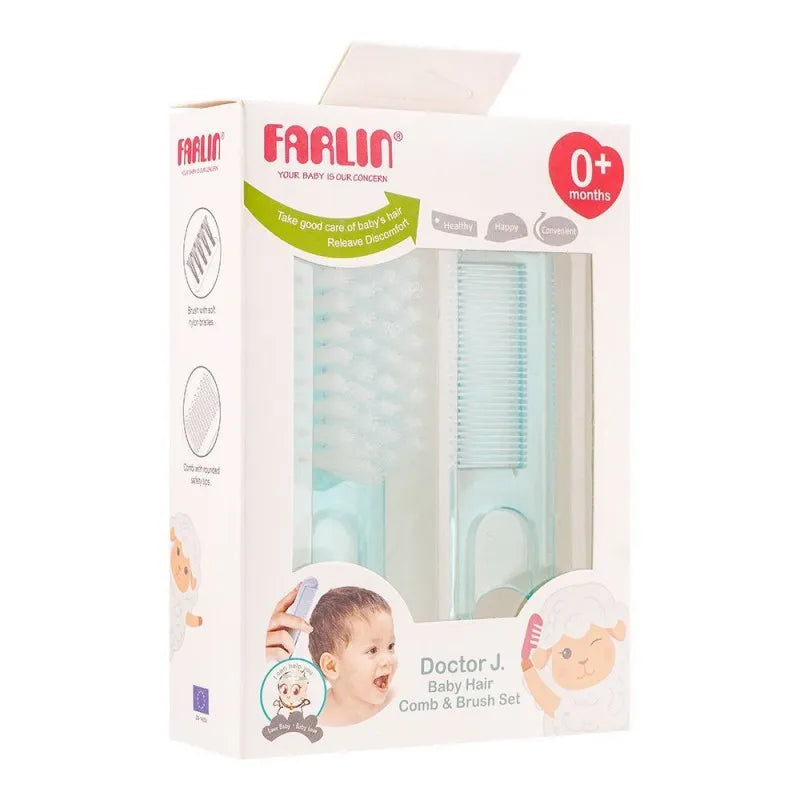 farlin doctor j. baby hair comb & brush set, 0m+, bf 150 image2