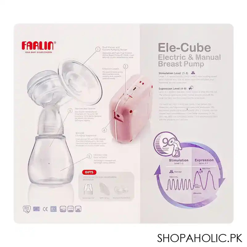 Farlin Ele-Cube Electric & Manual Breast Pump, AA-12002 - Image 3