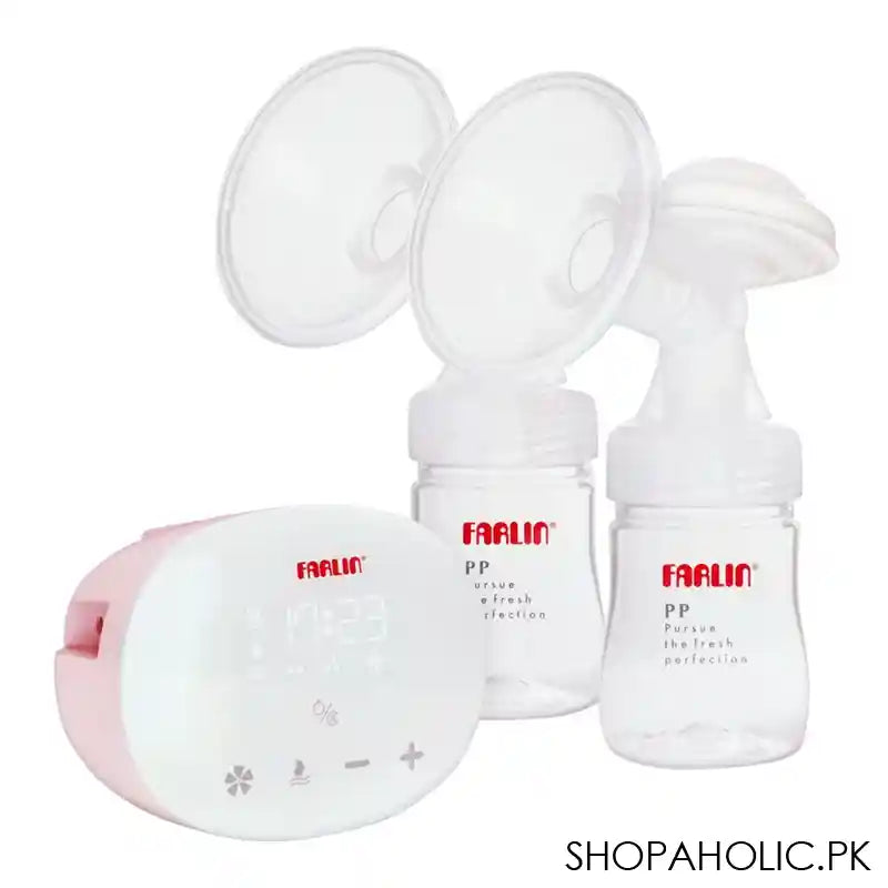 Farlin Ele-Dual Electric Breast Pump + Milk Storage Bottle, 4-Pack, AA-12018 - Main Image