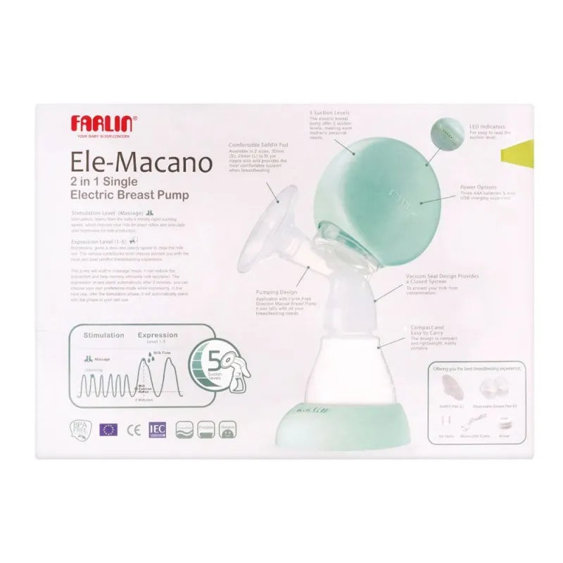 farlin ele macano 2 in 1 single electric breast pump, aa 12014 image3