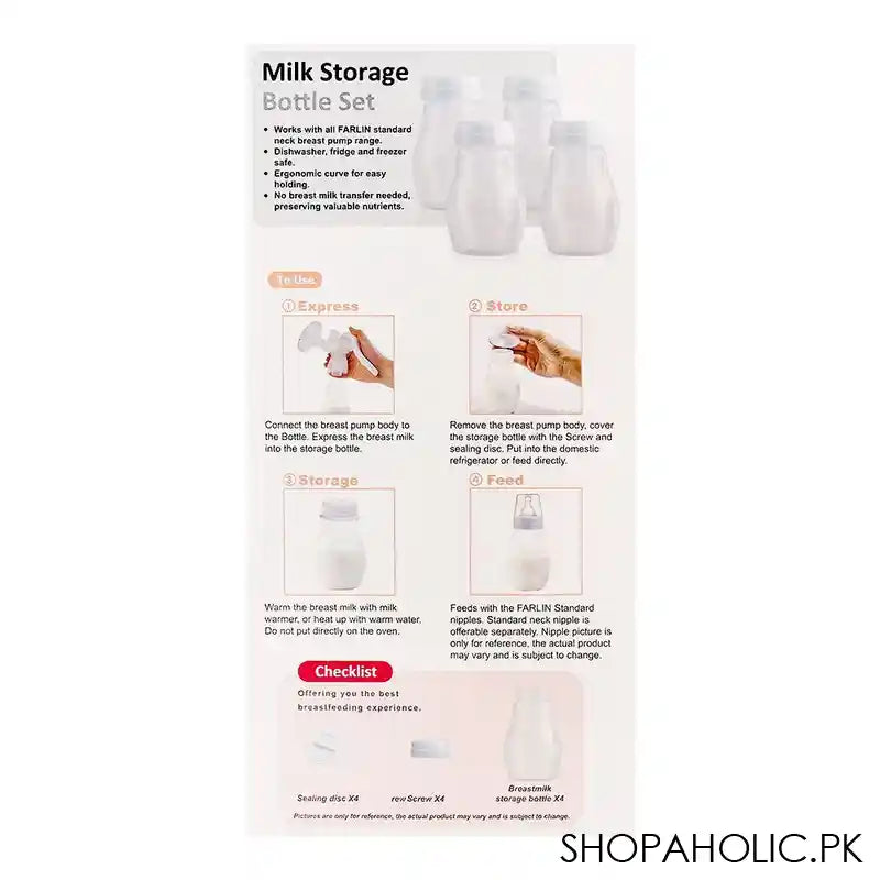 Farlin Free Direction Luxurious Free Direction Manual Breast Pump+Milk Storage Bottle Set, BF-640B - Image 6