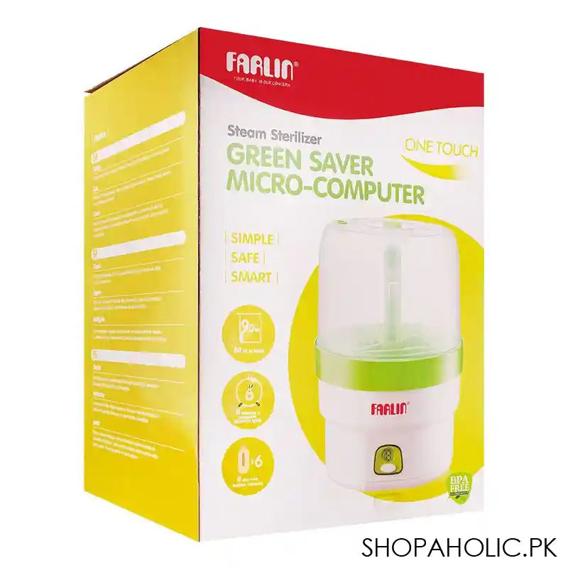 Farlin Green Saver Micro-Computer One Touch Steam Sterilizer, TOP-216 - Image 3