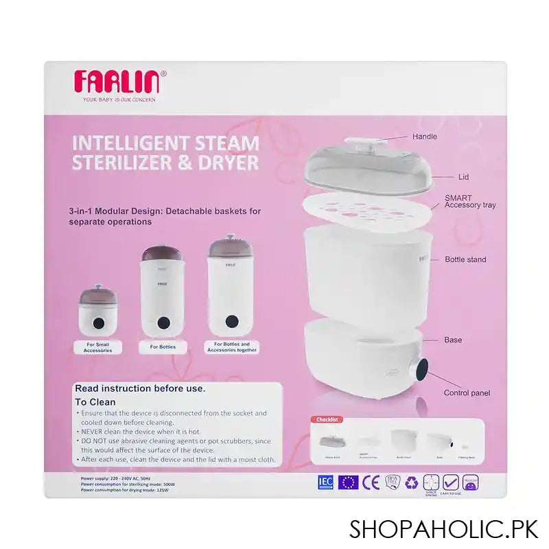 Farlin Intelligent Steam Sterilizer & Dryer, 500W, AE-20014 - Image 5