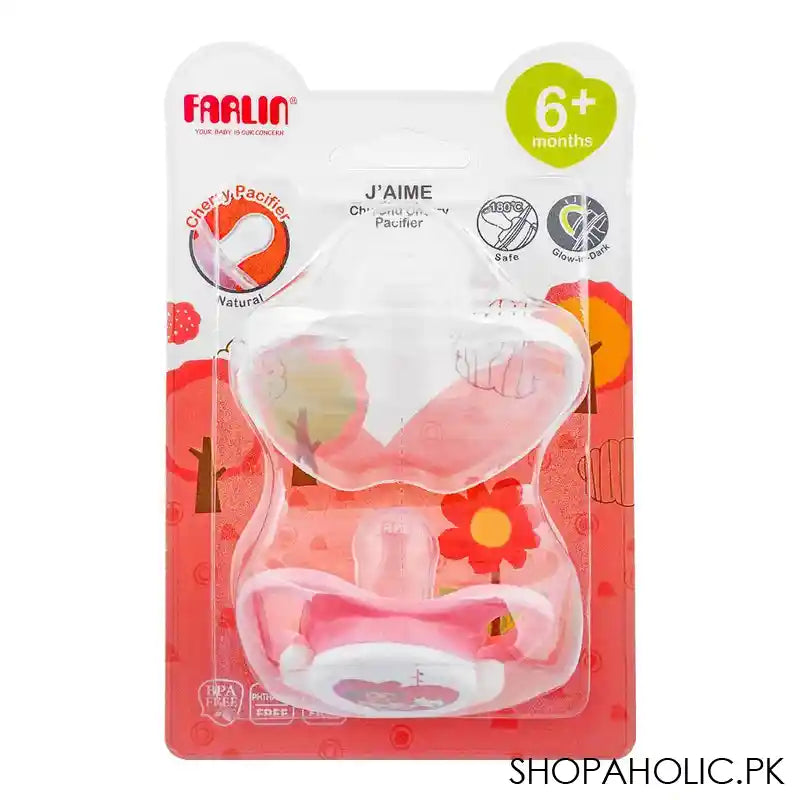 Farlin J' Aime Chu Chu Cherry Natural Pacifier, 6 Months+, BA-10020-G - Main Image