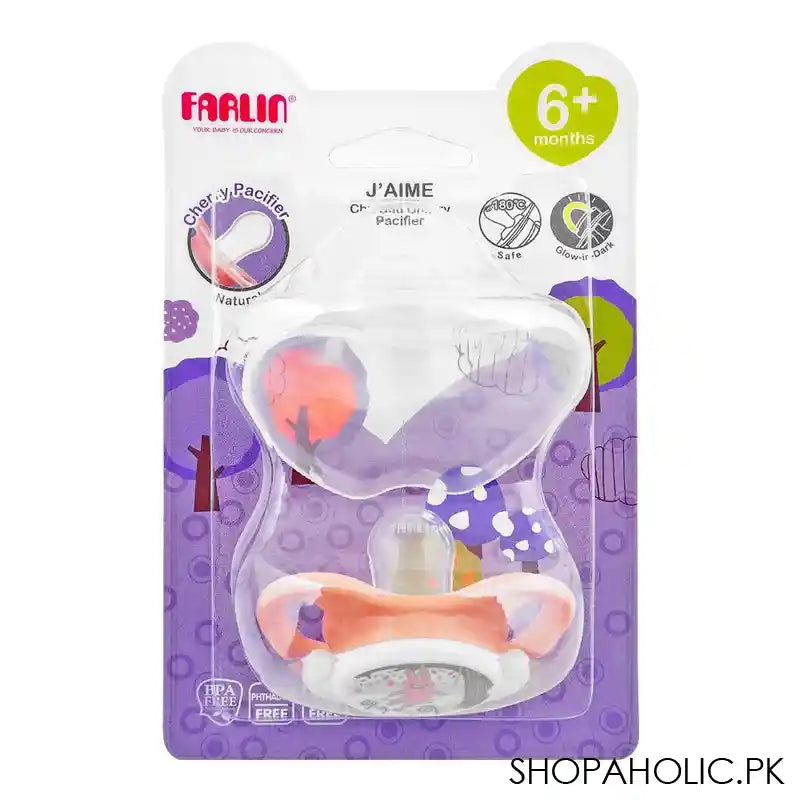 Farlin J' Aime Chu Chu Cherry Natural Pacifier, 6 Months+, BA-10020-M - Main Image