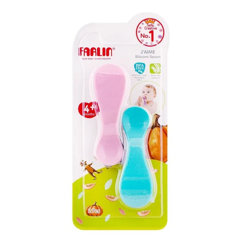 farlin j' aime silicone spoon set, 4m+, 2 pack, ah 10009 image2