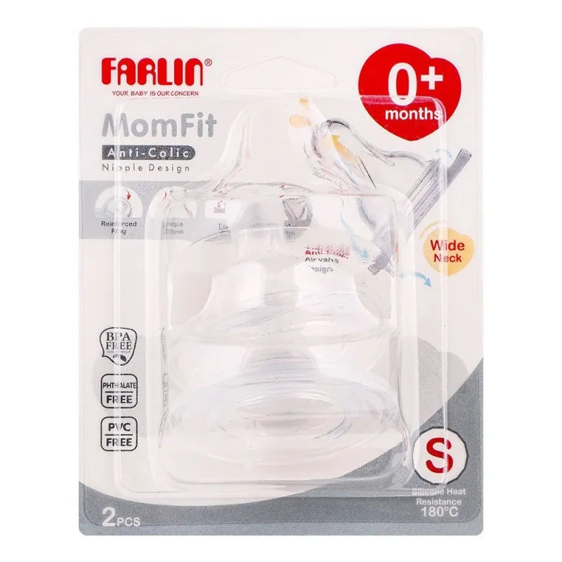 farlin mom anti colic wide neck nipple set, 0m+, 2 pack, ac 22005 s image2