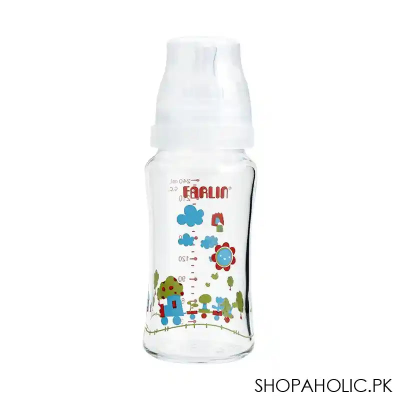 Farlin Mom Fit Anti-Colic Design Wide Neck Glass Feeding Bottle, 240ml, ABB-4B001-24 - Main Image