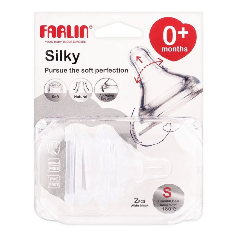 farlin silky wide neck nipple, 0 month+, 2 pack, ac 22004 s main image