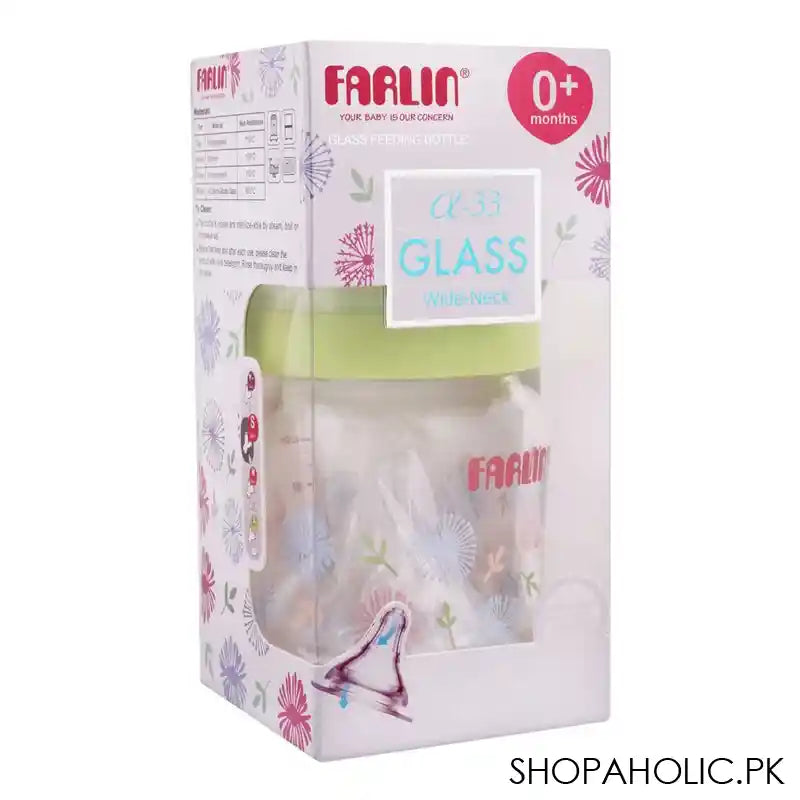 Farlin Wide Neck A-33 Glass Feeding Bottle, 120ml, AB-32005-M - Image 7