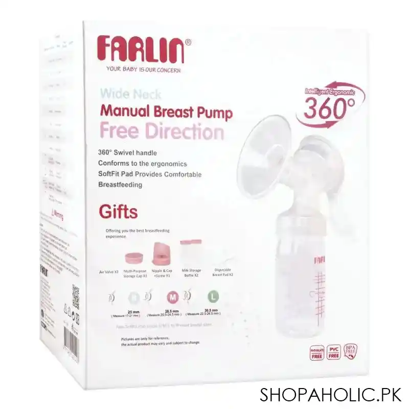 farlin wide neck free direction manual breast pump, aa 11008 image2