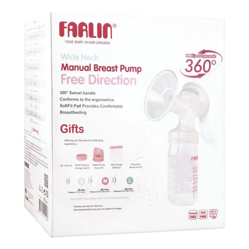 farlin wide neck free direction manual breast pump, aa 11008 image2