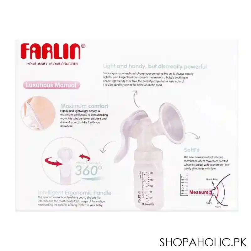 farlin wide neck free direction manual breast pump, aa 11008 image4