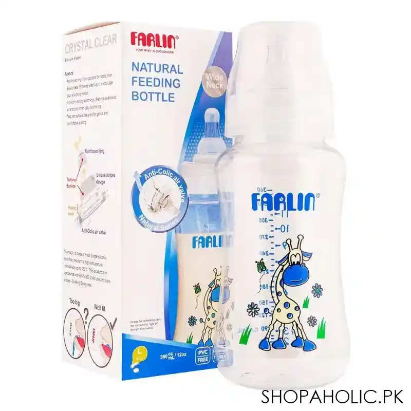 farlin wide neck natural feeding bottle, 360ml, nf 806 main image