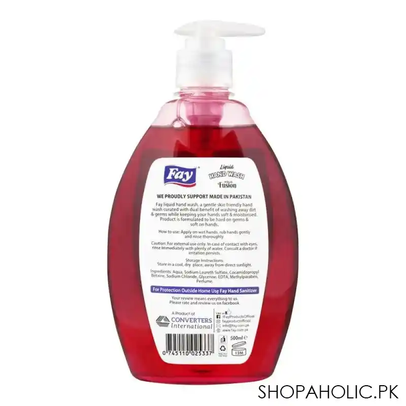 fay rose anti bacterial liquid hand wash, 500ml image2