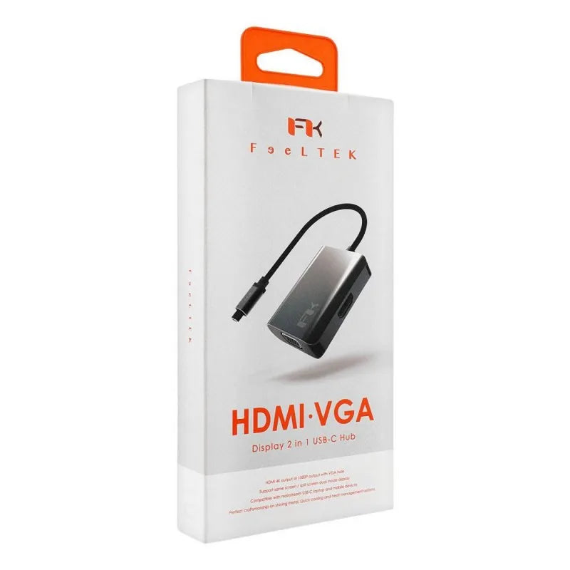 feeltek hdmi vga display 2 in 1 usb c hub, hbc002zzc201 image5