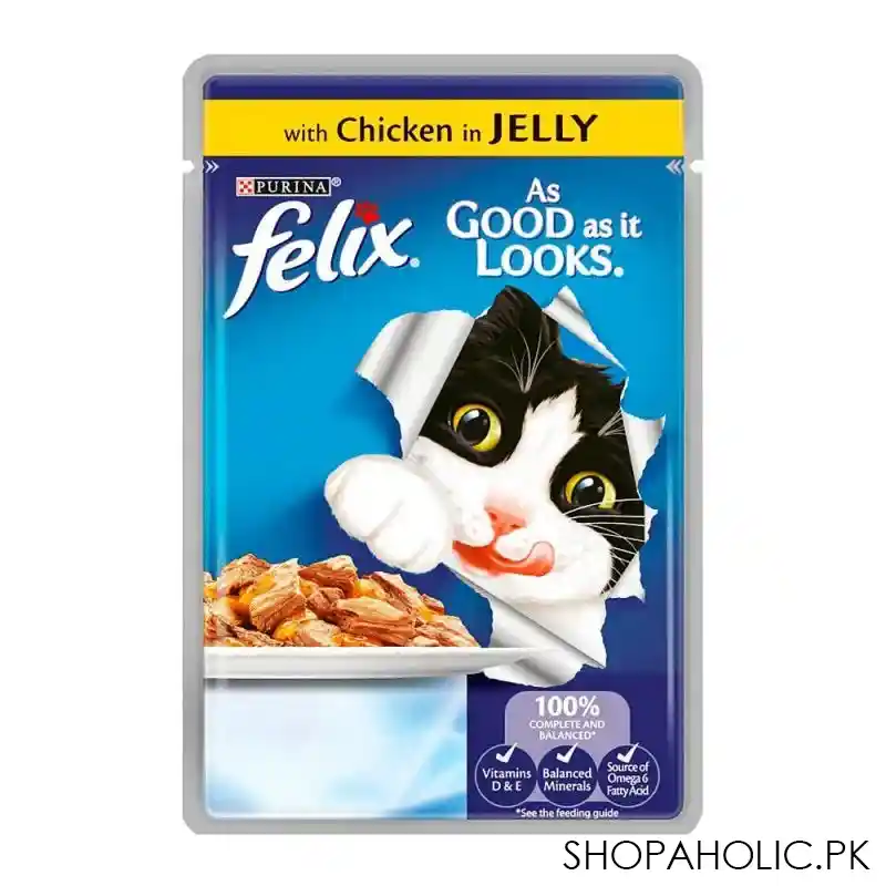 felix as good as it looks with chicken in jelly, cat food, 100g, pouch main image