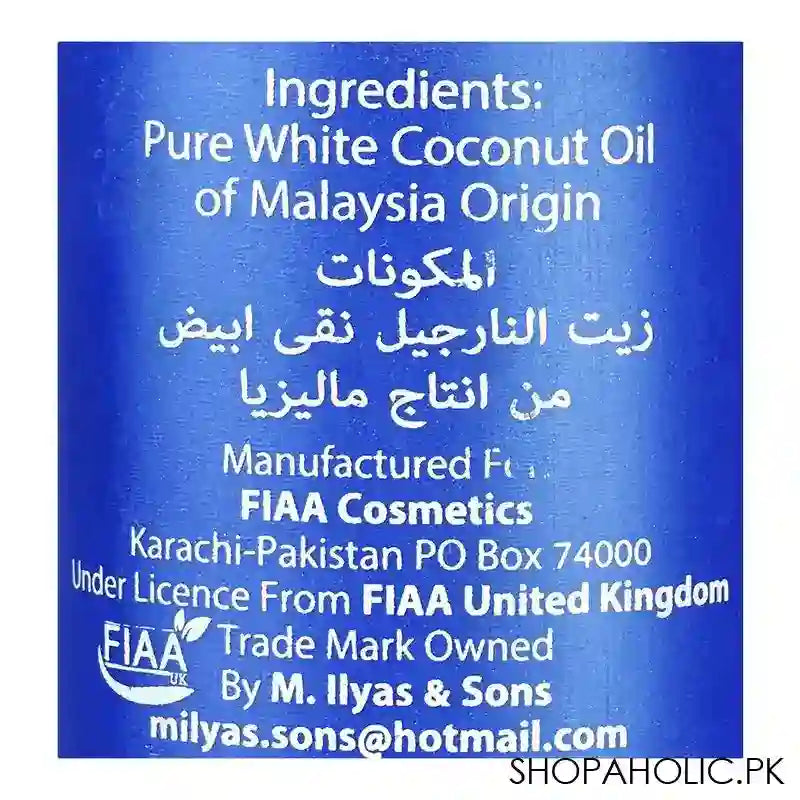 FIAA 100% Pure Coconut Oil, For Hairs, 500ml - Image 2