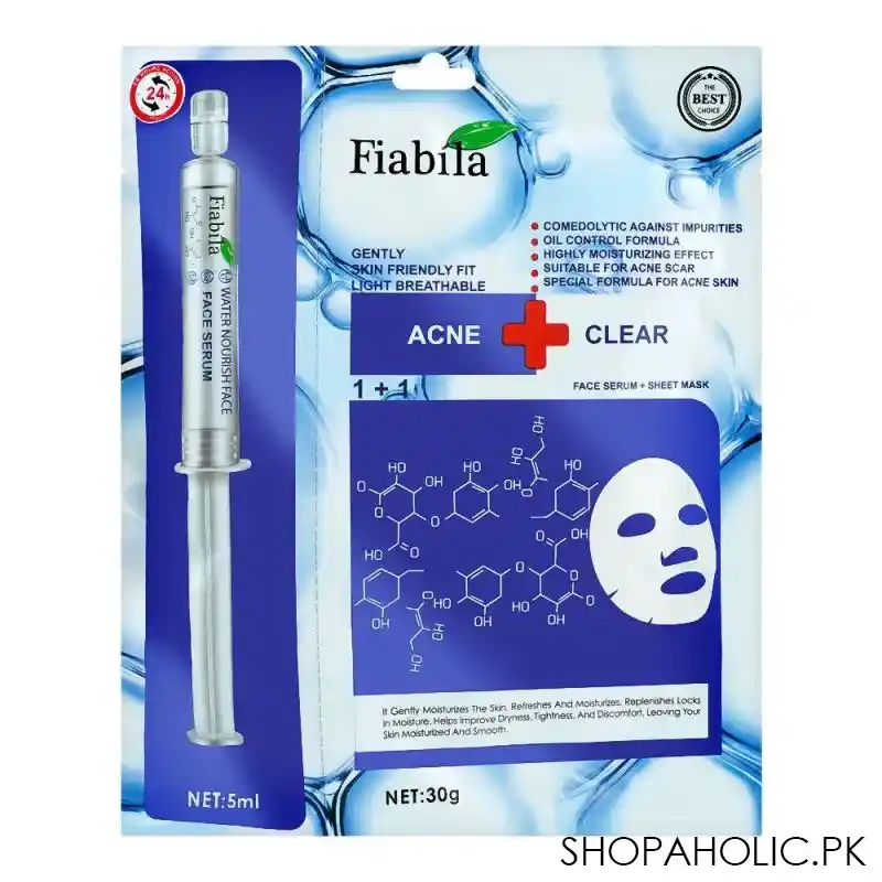 fiabila acne + clear face serum + sheet mask, 30g main image