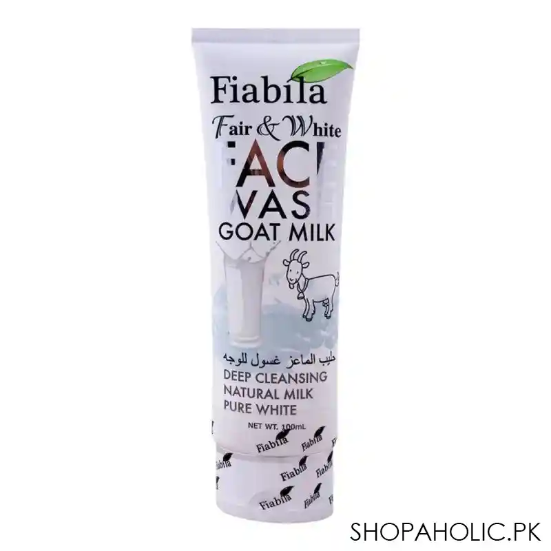 fiabila fair & white goat milk face wash, 100ml main image