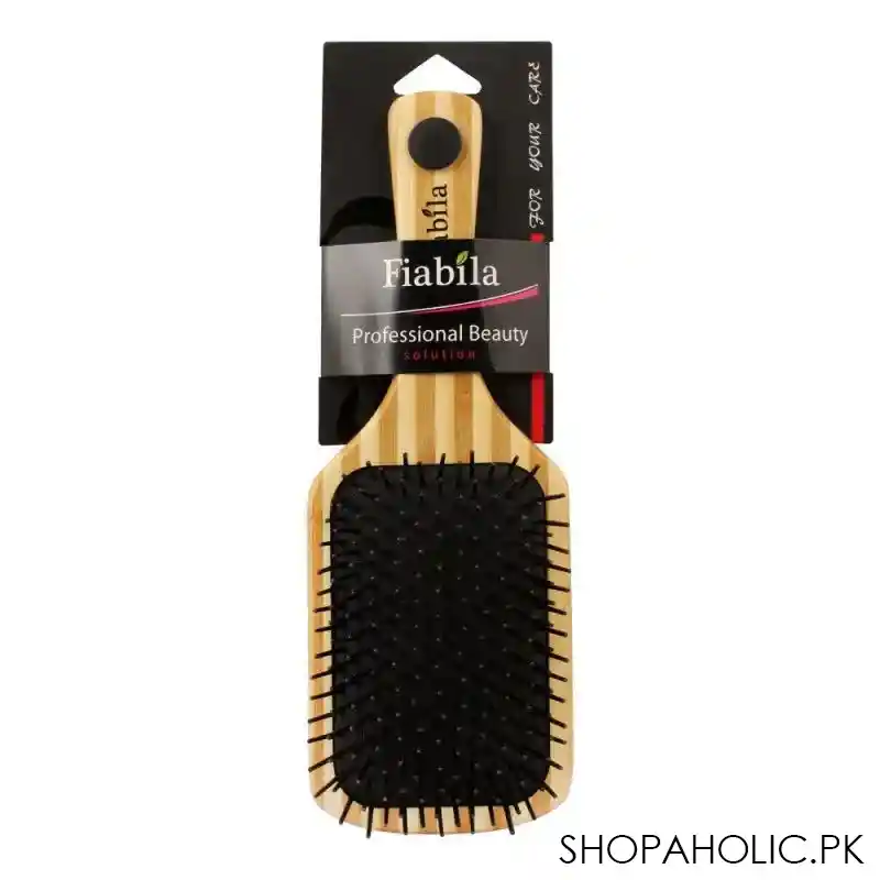 fiabila hair brush, teak, fb 06 main image