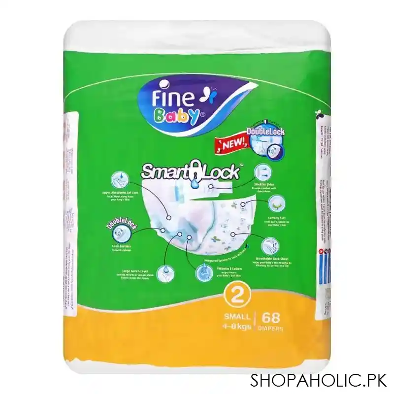 fine baby diapers, small, no. 2, 4 8kg, jumbo pack, 68 pack image2