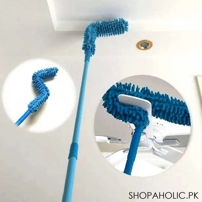 flexible microfiber fan duster with long rod handle image2