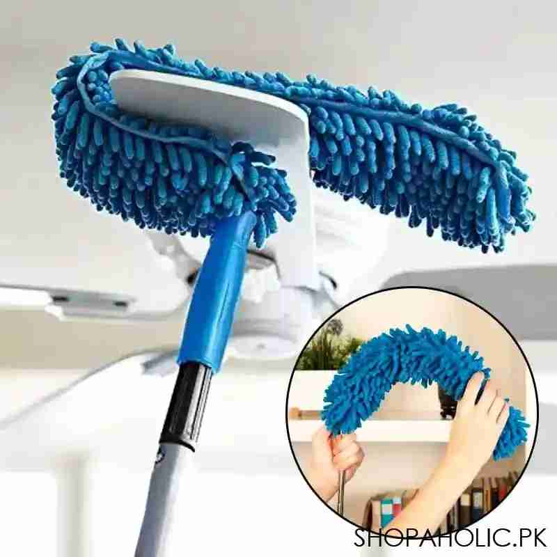 Flexible Microfiber Fan Duster with Long Rod Handle