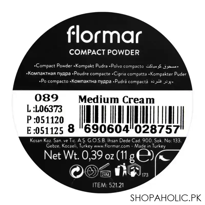 flormar compact powder, 089 medium cream image4