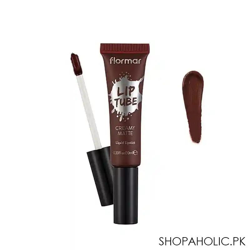 flormar creamy matt lip tube liquid lipstick, 09 spicy brown main image