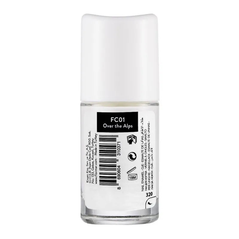 flormar full color nail enamel, fc01 over the alps, 8ml image2