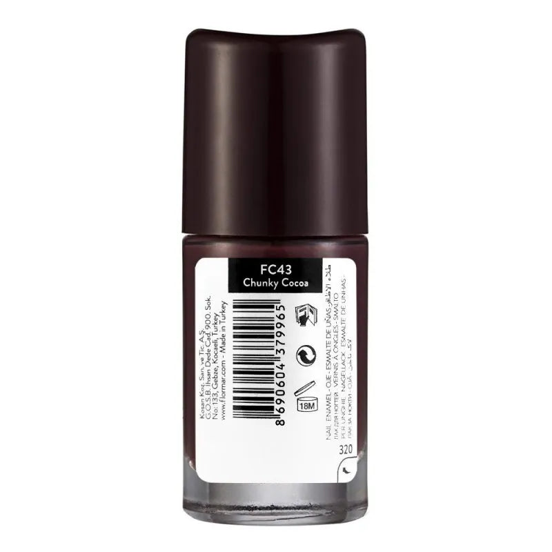 flormar full color nail enamel, fc43 chunky cocoa, 8ml image2