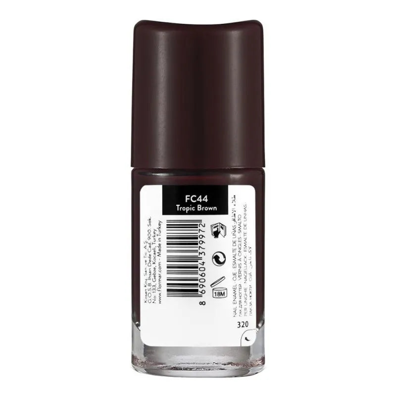 flormar full color nail enamel, fc44 trotic brown, 8ml image2