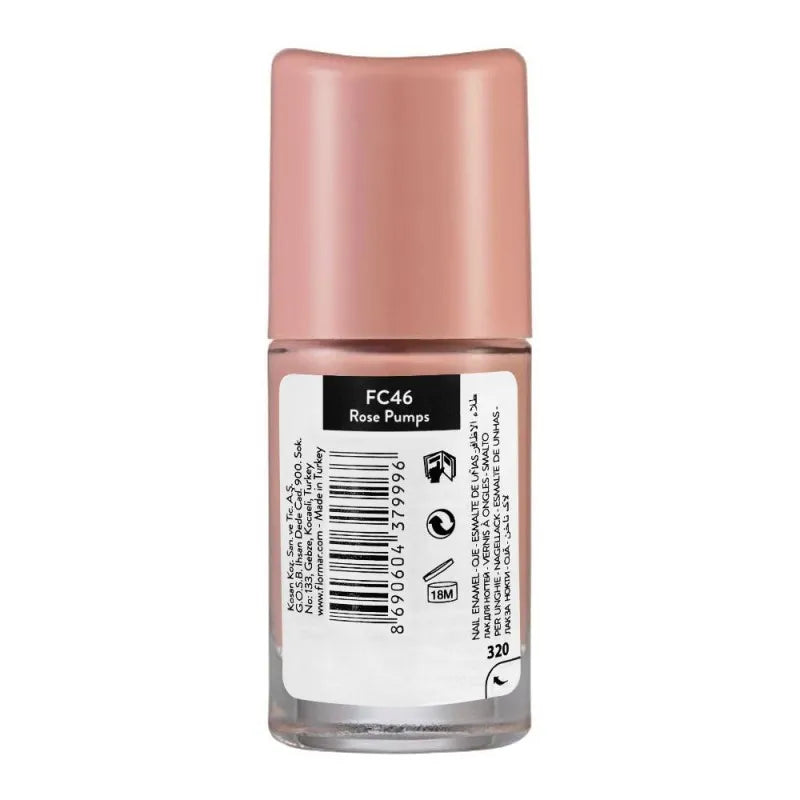 flormar full color nail enamel, fc46 rose pumps, 8ml image2