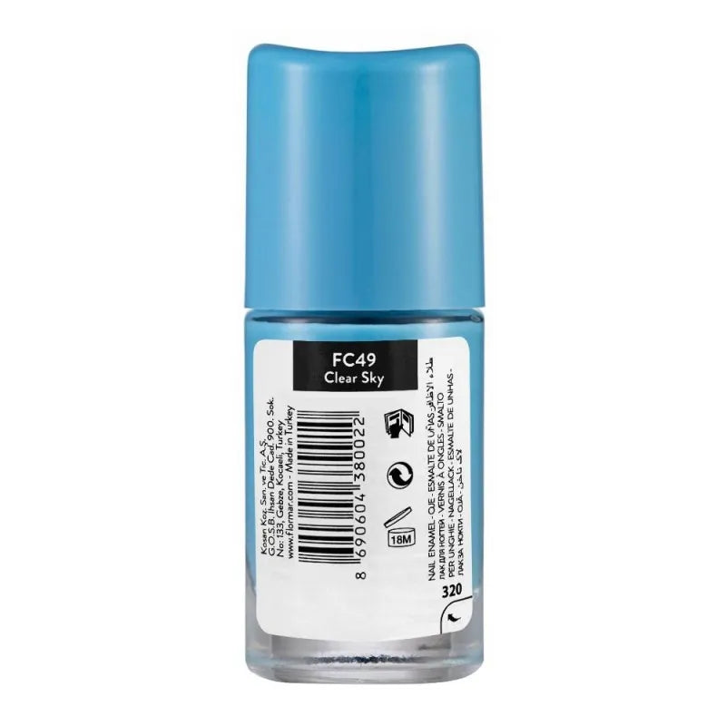 flormar full color nail enamel, fc49 clear sky, 8ml image2