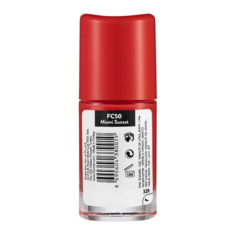 flormar full color nail enamel, fc50 miami sunset, 8ml image2