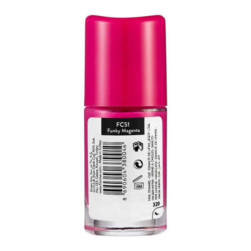 flormar full color nail enamel, fc51 funky magenta, 8ml image2