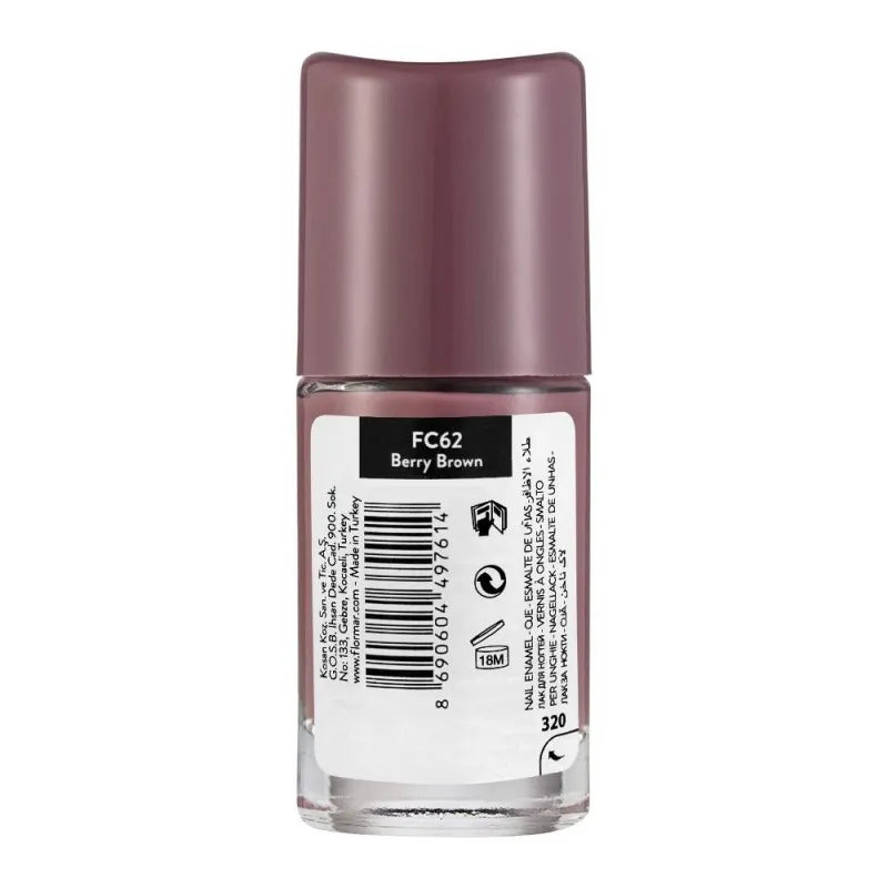 flormar full color nail enamel, fc62 berry brown, 8ml image2