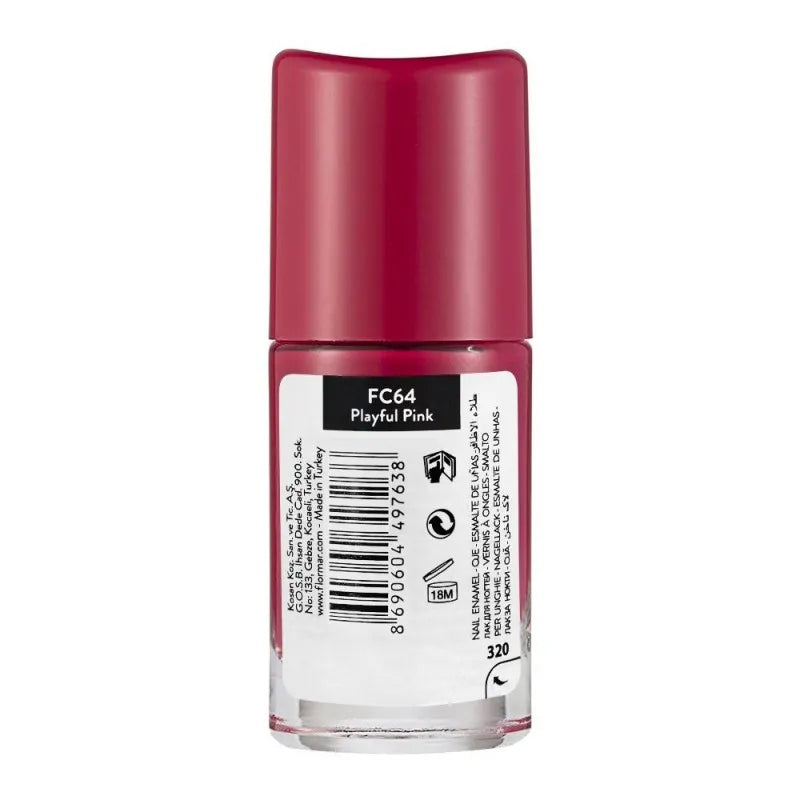 flormar full color nail enamel, fc64 playful pink, 8ml image2