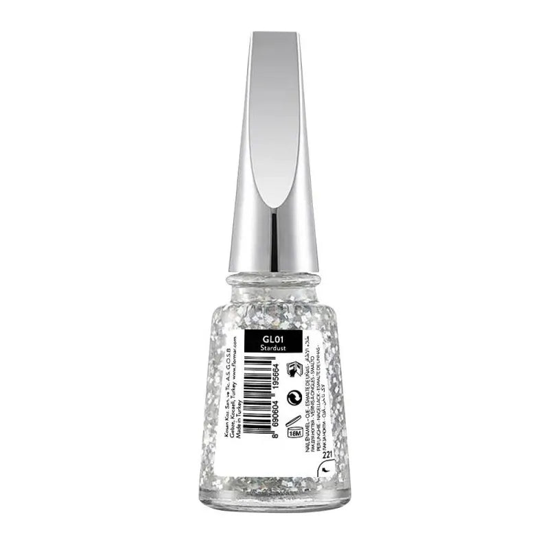 flormar glitter nail enamel, gl01 stardust, 11ml image2