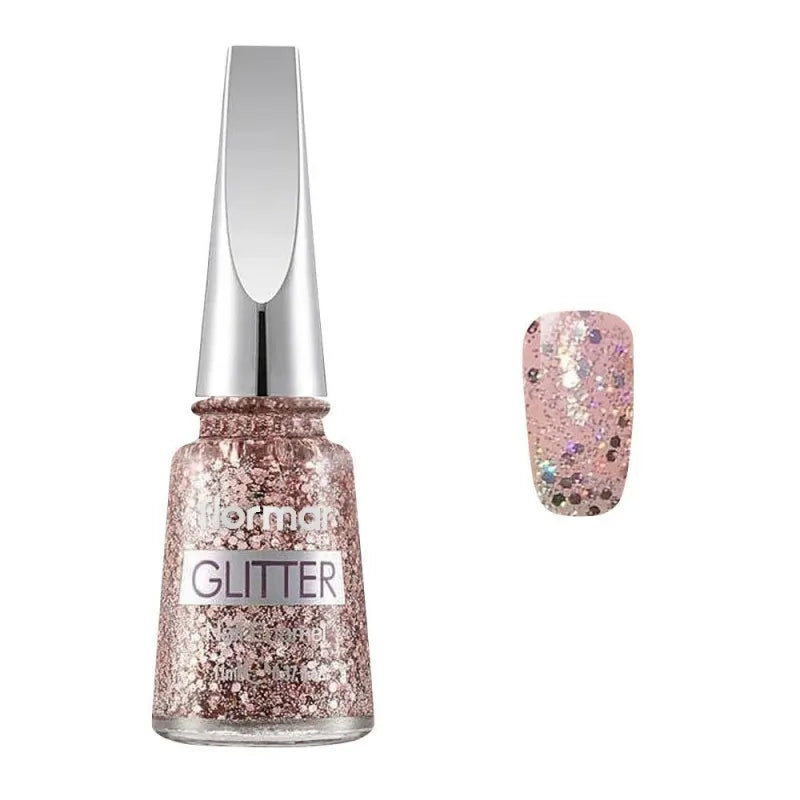 flormar glitter nail enamel, gl02 pink silver, 11ml main image