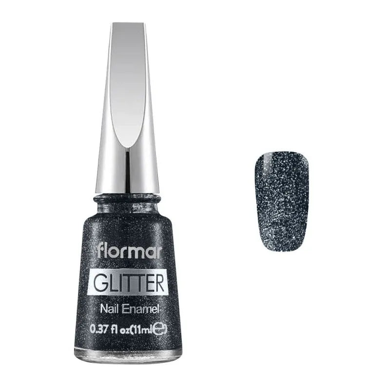 flormar glitter nail enamel, gl13 ash cloud, 11ml main image