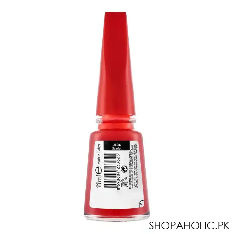 Flormar Jelly Look Nail Enamel, JL04 Scarlet, 11ml - Image 2