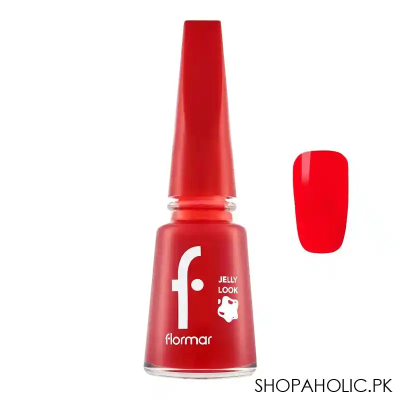 Flormar Jelly Look Nail Enamel, JL04 Scarlet, 11ml - Main Image