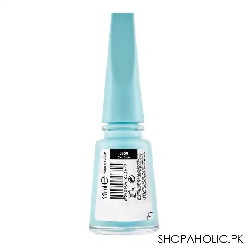 Flormar Jelly Look Nail Enamel, JL09 Sky Blue, 11ml - Image 2