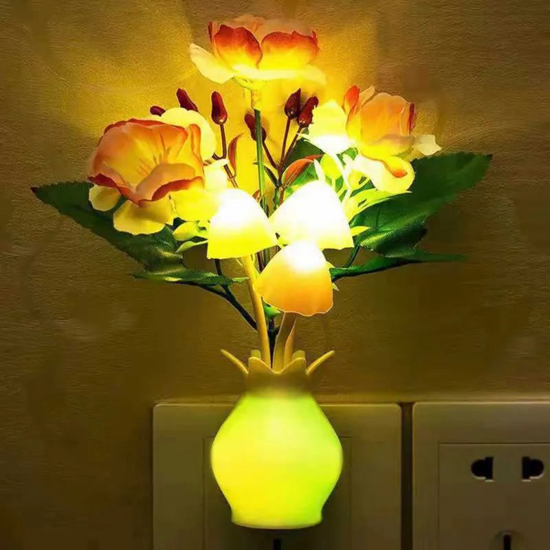 flower pot shaped mushroom led sensor night light main image