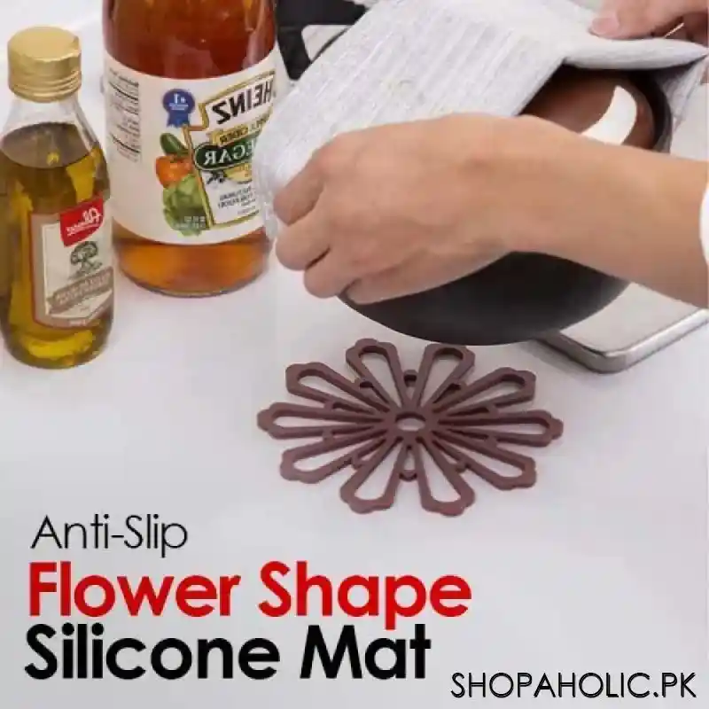 flower shape coasters non slip heat resistant silicone mat main image