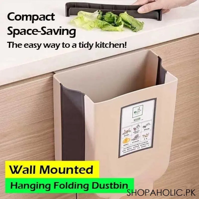 foldable kitchen cabinet door hanging trash bin main image